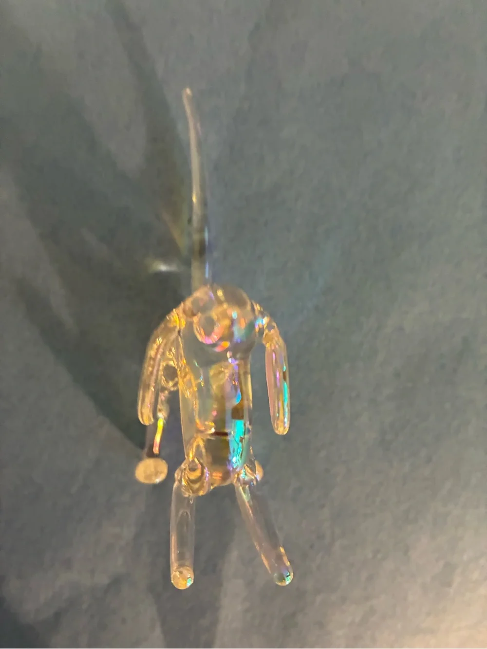 Iridescent Yellow Glass Gecko Reptile Ornament